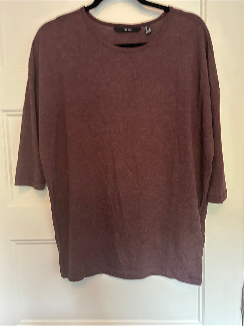 Vero Moda Relaxed Crewneck Short Sleeve Tee in Plum